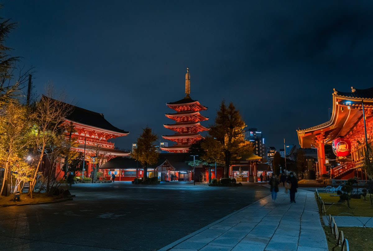 Sensoji Temple illumination at night